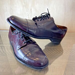 Cole Haan Shoes Mens 10.5 Burgundy Leather Oxford Dress Shoe lace